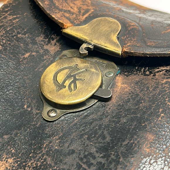 Antique Leather Folding Camera Case Only With Working Clasp And Leather Strap - Picture 15 of 16